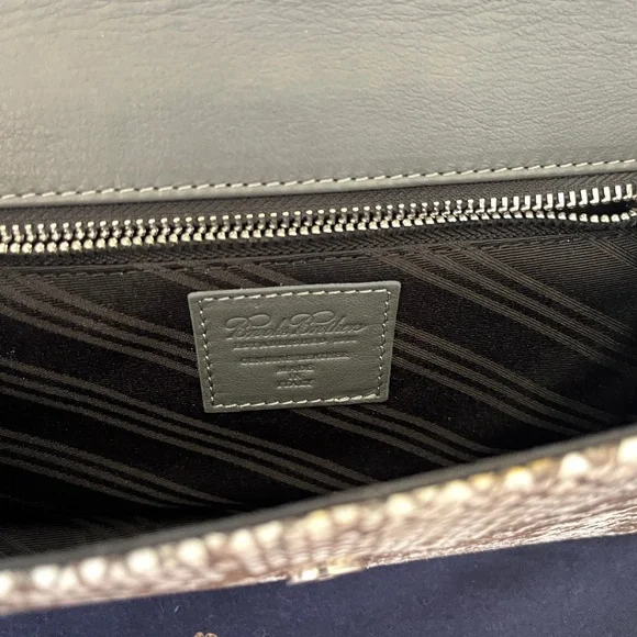 NWT Brooks Brothers Snakeskin Print Foldover/Envelope Leather Clutch - Picture 11 of 15
